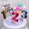 Velas Número de velas Decorações de bolo de bolo dourado Anos azuis de feriado de feriado de feriado Dia dos namorados menino menina de festas coloridas de festas d240429