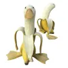 Decoraties Bananen Duck Creative Garden Decor Sculptures Yard Vintage tuinieren Decor Art Whilly Peeled Banana Duck Home Statues Crafts Crafts