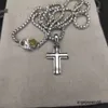 Męski naszyjnik Dy Wisiant Naszyjnik Dy Jewlery Sier Retro Cross Vintage Cross Vintage Cross Vintage Cross Biżuterii dla mężczyzn