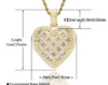 Pendant Necklaces Iced Out Zirconia Baguette Heart Rapper Star Necklace For Men Real Gold Plated Solid Back Rock Street Hiphop Jewelry