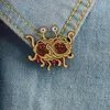 A crown made up of many bugs Special personality Tide New Brooch Creative Cartoon Lapel Denim Badge