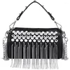 Borse da stoccaggio Donne Cintura di pelle Borsa di pelle Rhinestone Crossbody Borse Clutch Fritch Fringe Movve Himpora Rivet Tote Spalla Punk Club