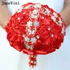 Fleurs de mariage Janevini Luxury Crystal Bouquet rouge Royale de joes à la main Bouquet de mariée pour la mariée Ramo de Boda