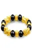 Imitation Gold 3D Pixiu Animal Bracelet Black Obsidian Beads Feng Shui Bracelet Wealth Amulet Lucky Jewelry2905609