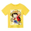 T-shirty dziecięce odzież anime One Piece Luffy Gear 5 RPA-RPA T-shirt Boy Luffy T-Shirt Boy Cartoon T-shirt Childrens Summer krótkie rękawowe topl2404