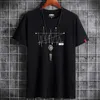 T-shirts masculins manga tshirt tops oversize hommes lâche t 100% coton mode goth imprime