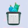 Autocollants muraux Lumineux cactus commutateur autocollant couvercle créatif socket décoratif