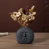 Vases Ins Style Creative Abstract Facial Vase Vase Modern Dunts Funny Living Flower Arrangement Flower Decoration