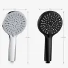 Set New 5 Modes Shower Head High Pressure Big Panel Large Flow Silver Black Showers Massage Handheld Showerhead Bathroom Accessories