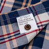Koszulki męskie w stylu Anglii kontrastowe Koszulki w szachownicy bez kieszeni miękkie 100% bawełniane długie slve standardowe koszulę T240428