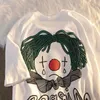 Dames T-shirt Y2K Dames T-shirt Cartoon Clown Korte mouwen T-shirt Heren Retro paar Casual trend Korte mouwen grafische T-shirtl2403