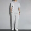 Men's Tracksuits Breathable Activewear Set Summer Casual Outfit O-neck Short Sleeve T-shirt With Elastic Drawstring Waist For Everyday