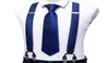 Blue Fashion Dot verstelbare Yback Silk Suspenders Set Neck Tie For Men Party Wedding YShape 6 Clip Suspenders Barrywang2283046