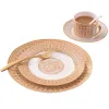 Dinnerware Sets European Style Modern Fresh Lovers Ceramic Western Plate Bone China Steak Decoration Tableware Cup And Set 0429