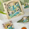 Variety Panda Patroon geschoeide metalen bladwijzers met kwastige hanger Fan-vormige Bookmark Student Gift School Stationery