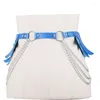 Belts Y2k Angel Wing Rivet Belt PU Thin Adult Adjustable Waist Straps