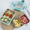 Bento Boxes Cartoon Lunch Box Roestvrij staal Double Layer Voedselcontainer Draagbaar voor Kids Picnic School Bento Box