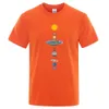 T-shirts masculins Cosmic Solar System Planètes imprimer les hommes courts Strt Casual T Vêtements en vrac surdimension