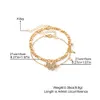 Europese en Amerikaanse 18K GOUD GOLD CREATIEVE PERSOONLIJKE PERIALISCHE STRAND ANKLET RETRO BUTLET ANKLET Vrouwelijke grensoverschrijdende punkketen Anklet 2-delige set