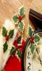 Decorative Flowers Wreaths 10Pcs Christmas Artificial Leaves Leaf Fake Holly Berries Red Cherry Little Fruits Stamen Wedding Hom9464935