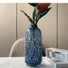 花瓶シンプルブルーバブルガラス花瓶のテーブル設定フラワーアレンジリビングルーム装飾水耕栽培家の装飾アクセサリー