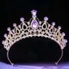 Tiaras Eleganti ragazze cristalline rosa da sposa corona di tiara per donne principessa principessa regina corona corona accessori per capelli gioielli