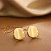 Studörhängen minimalistisk slät metall rund rektangel för kvinnor guldfärg geometriska små dubbar öron piercing smyckesfest gåva