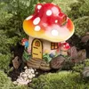 Champignon maison mini résine Décoration extérieure de conduite de fées jardin fleur de fleur artisanat décoration jardinage décoration jardin 240424