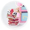 40st DHL Creative Gift Chinese Style Lion Dance Alloy Key Ring Fashion Girl Bag Pendant Car Pendant 7Colors LL