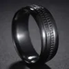 Anéis de casamento punk 8mm moda de aço inoxidável anéis para homens pretos dourados de engrenagem fosca banda de noivado de casamento unissex jóias homens presentes