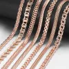 Łańcuchy vintage naszyjnik dla kobiet mężczyzn 585 Rose Gold Color Venitian Curb Slail Foxtail Link Naszyjniki Modna Biżuter 5060CM CNN1 Drop otvog