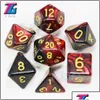 Gambing Leisure Sports Games Outdoors Color Color Dice Set D4-D20 Donjons et Dargon RPG MTG Board Game 7PCS / Set Drop Livrot 2021 DH3DZ