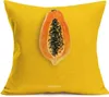 Kudde Yellow Linen Cover Summer Fruit Series Pillowcase Office Home Soffa Dekorativ fyrkant 45x45 Fall