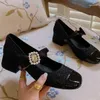 Dress Shoes Pink Bow Decorated Pearl Dames Fashion Square Toe met zoete prachtige luxe stijl Basic