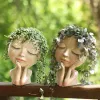 Decorazioni ragazze facciano fiore fiore fiore succulento pianta contenitore fiore vaso floreale figura decorazione da giardino ordia