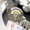 MENS RELOJES DE LUJO Clone alla moda scavato aaaa+orologio da 42 mm Catena di orologio in pelle inossidabile meccanica inossidabile meccanico in pelle luminosa in zaffiro impermeabile