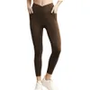 2024 Summer Nylon Yoga Pants Workout Gym Leggings Women Push Up Tights Pockets Ankle-Length Pants For Fitness Crossed Midjeband Gratis frakt