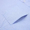 Mäns casual skjortor herr klassiska franska manschetter randig klänning skjorta enkel patch pocket standard-fit långa slve bröllopskjortor (manschetten ingår) T240428