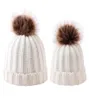 Parentchild Pom Pom Beanie Mother Baby Kids Matching Knitting Wool Pom Bobble Hat Winter Warm Beanie Cap OOA74332959801