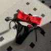 Kvinnors badkläder 2024 Sexig 2 bit 3D Flower Rose Bikini Tie Back High Cut Set Swimsuit Bathing Suit Beachwear