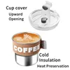 Kubki kubek do kawy kawy ze stali nierdzewnej filiżanka kawy ze stali nierdzewnej z pokrywką wielokrotnego użytku Hot Cup Home and Office Coffee Akcesorium 400 ml J240428