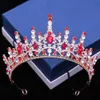 Tiaras 10 couleurs vert bleu rose rouge cristal diadème pour femmes filles de mariage filles 2023 New Queen Bridal Bride Couronne de cheveux bijoux