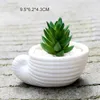 Planteurs Pots 6 pièces / set mini blanc petit pot de fleur forme de coque en céramique supporte de plante juteuse cactus de jardin de fée pour usage domestique Q240429