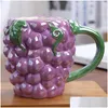 Muggar Creative Colorf Fruit Ceramic Cup Stberries Ananas Mug Cartoon Childrens Breakfast Milk Coffee Cups Drop Delivery Home Garde Dhose