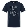 Camisetas masculinas masculinas t-shirts tea rex dinossauros engraçados bebe camisetas de moda de moda casual strtwear tops shirt shirt y240429