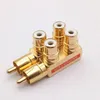 new 2024 Monster Copper Gold-Plated Lotus One Divided RCA Male to 2rca Female Audio Signal Converter Converter Splitter Adapter Cable