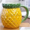 Muggar Creative Colorf Fruit Ceramic Cup Stberries Ananas Mug Cartoon Childrens Breakfast Milk Coffee Cups Drop Delivery Home Garde Dhose