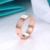 Enkelrad diamant titanium stål silver kärlek ring lyxiga män och kvinnor rosguld ring designer par smycken gåva med låda