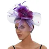 Chapeaux à bord large chapeau seau nouveau cocktail pour femmes mode femme fleur fascinateur fascinateur église kentucky derby robe y240426