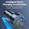 TE-P50 65W Fast Charging Car Charger 5 Charging Ports Multiple Protection Material Portable Universal Car Phone Chargers